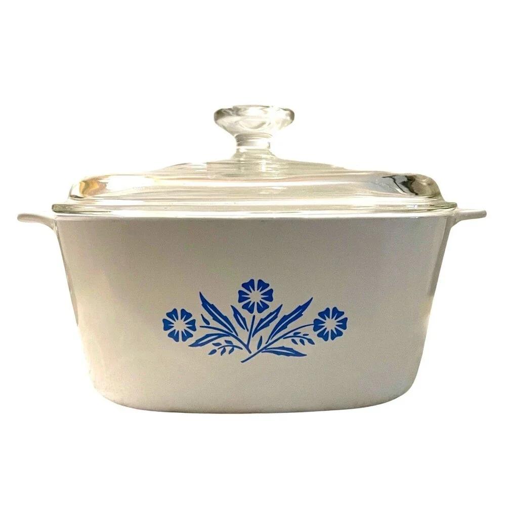 VNT Corning Ware Blue Cornflower Casserole Dish With Lid A-3-B 3 Liter Glass GC